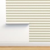 Horizontal Cream Scallop Ruffle Wave Stripes - Beige / Greige background