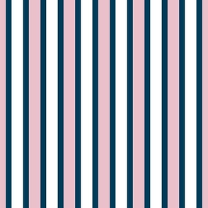 tropical stripes/dusty pink and darkest blue