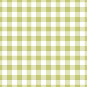 Festive Lime Green Gingham Plaid / Large