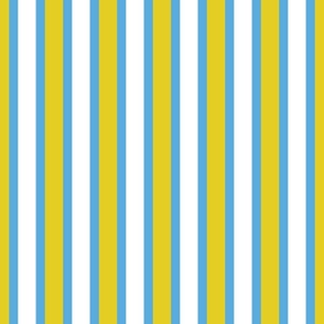 tropical stripes/bright yellow and  turquoise blue