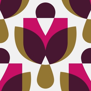 2812 F Extra large - midcentury geometric flowers