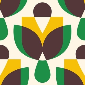 2812 C Large - midcentury geometric flowers