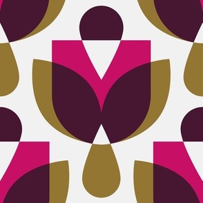 2812 F Large - midcentury geometric flowers