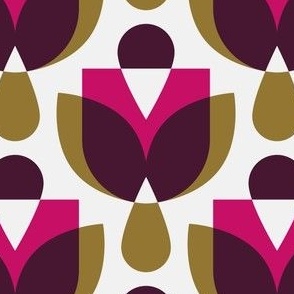 2812 F Medium - midcentury geometric flowers