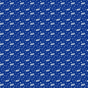 Kpop New Jeans Logo Blue Rabbit on dark blue background