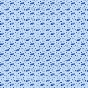 Kpop New Jeans Logo Blue Rabbit on Blue background