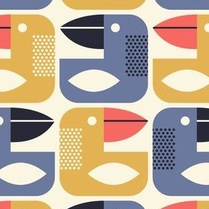 2813 D Medium - geometric birds / toucans