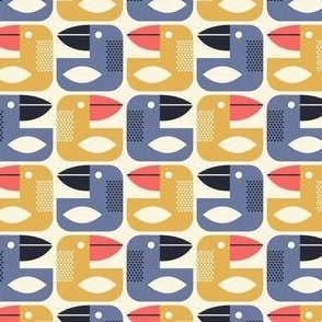 2813 D Small - geometric birds / toucans