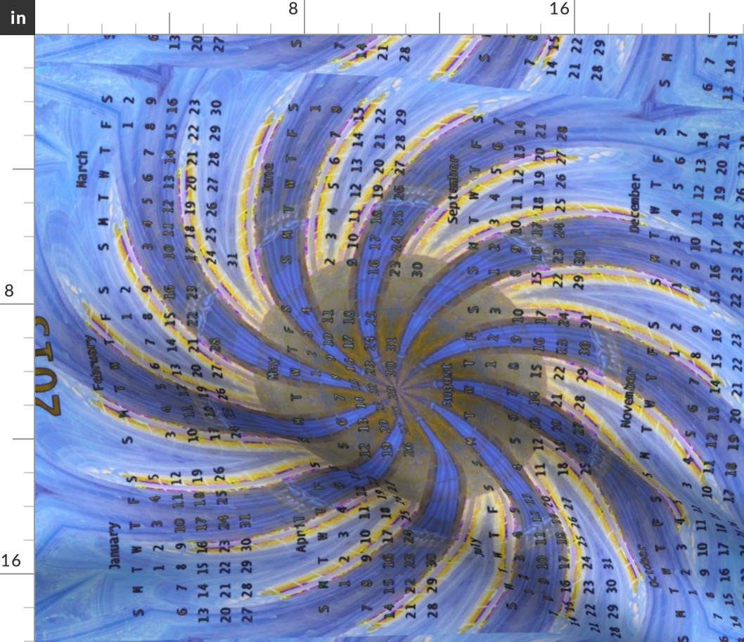 2013 Calendar - Durfort, France -  Cathedral Windows Swirl 2