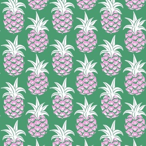 tropical pineapples/lilac and green/medium