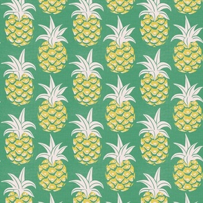 tropical pineapples/yellow on green/texture/medium