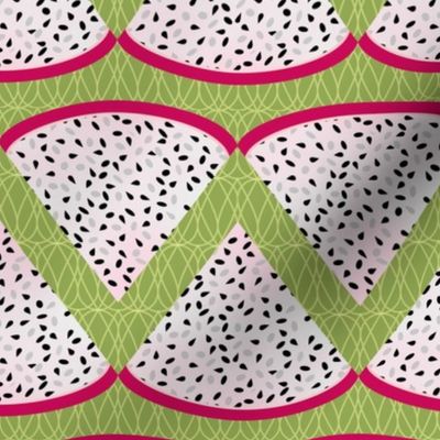 dragon fruit slice stripe green