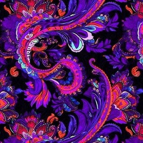 traditional style paisley in pink and purple