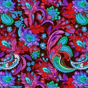 Floral Paisley in Purples