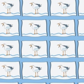Seagulls in Blue
