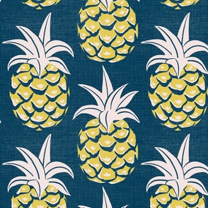tropical pineapples/bright yellow/texture/large
