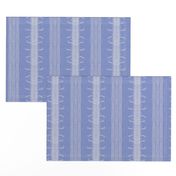 Crochet Lace and Tassels (Medium) - White on Periwinkle Blue   (TBS135)