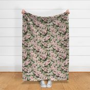 Nostalgic Pierre-Joseph Redouté Rambler Roses, Antique Flower Bouquets, vintage home decor, English Rose Fabric sepia pink double layer