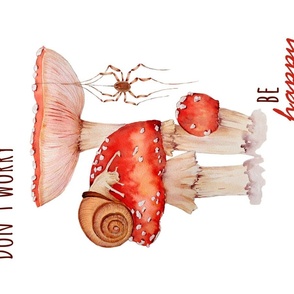 Mushroom, Snail and Spider - Tea Towel / Wallhanging - Magic Mushrooms