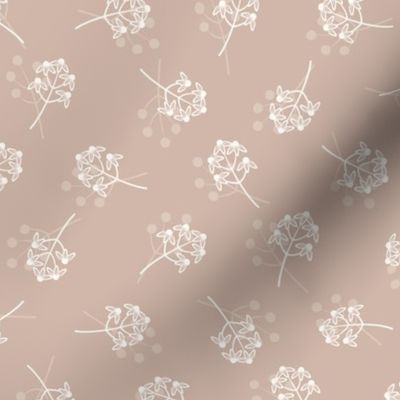 Berry Blossom Toss: Blush Beige Pink Floral Toss, Neutral Botanical