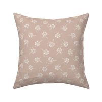 Berry Blossom Toss: Blush Beige Pink Floral Toss, Neutral Botanical