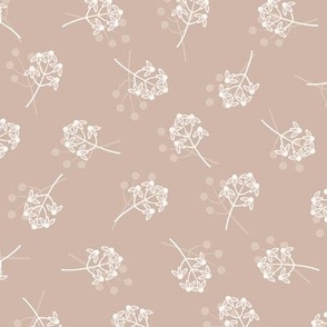 Berry Blossom Toss: Blush Beige Pink Floral Toss, Neutral Botanical