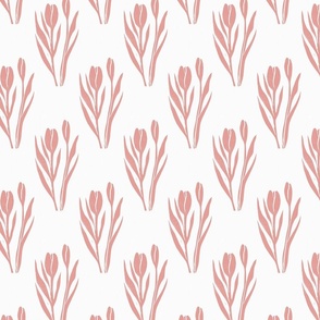 Block printed tulips - pink