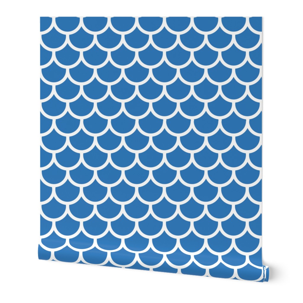 Feather Scales in Blue and White