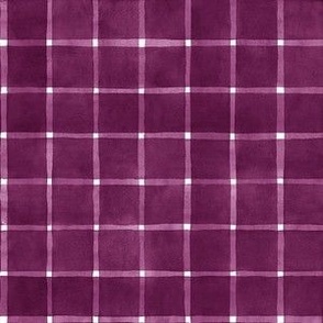 Mulberry Window pane Check Gingham - Small Scale - Deep  Purple Red Magenta 