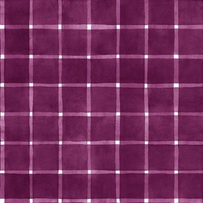 Mulberry Window pane Check Gingham - Medium Scale - Deep  Purple Red Magenta 