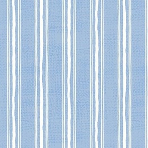 Rough Textural Stripe (Small) - Sky Blue and Neutral White  (TBS102)