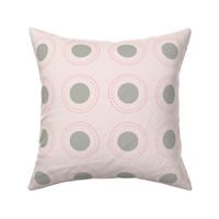 Polka dots in laurel green and light pink - Medium