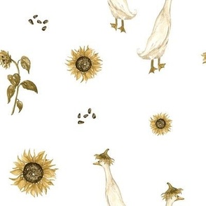 Sunflower Geese 5x5