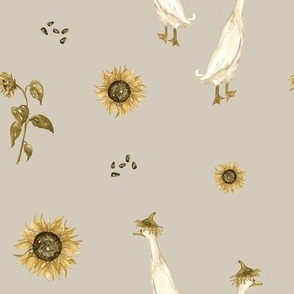 Sunflower Geese in Sand 4x4