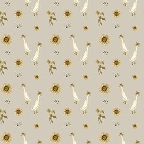 Sunflower Geese in Sand 1x1