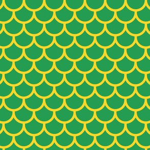 Feather Scales in Green and Yellow