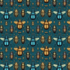 bronze and blue beetles 