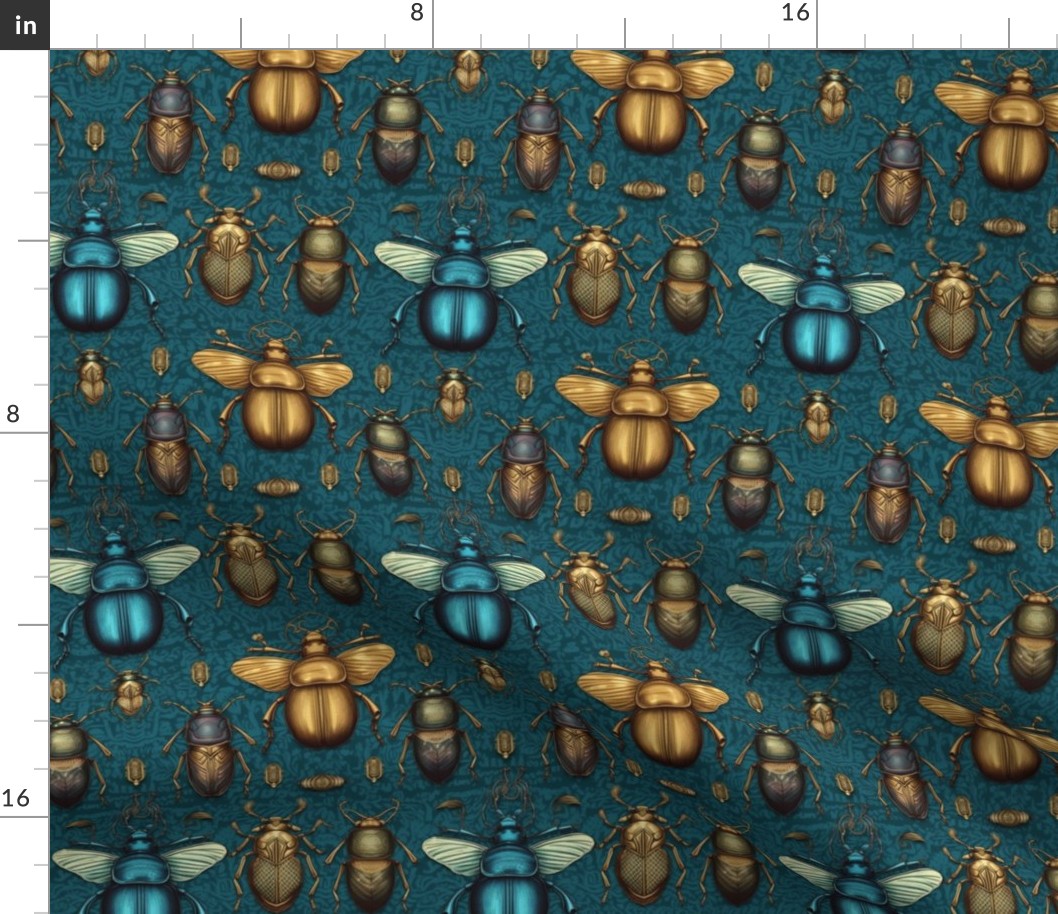 bronze and blue beetles 
