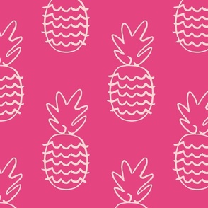 Hawaiian Tropical Pineapple - Pink Large Scale