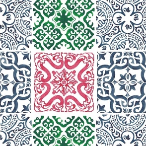 Blue Red and Green Tiles