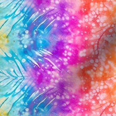 Rainbow Batik - Leaves - Vertical