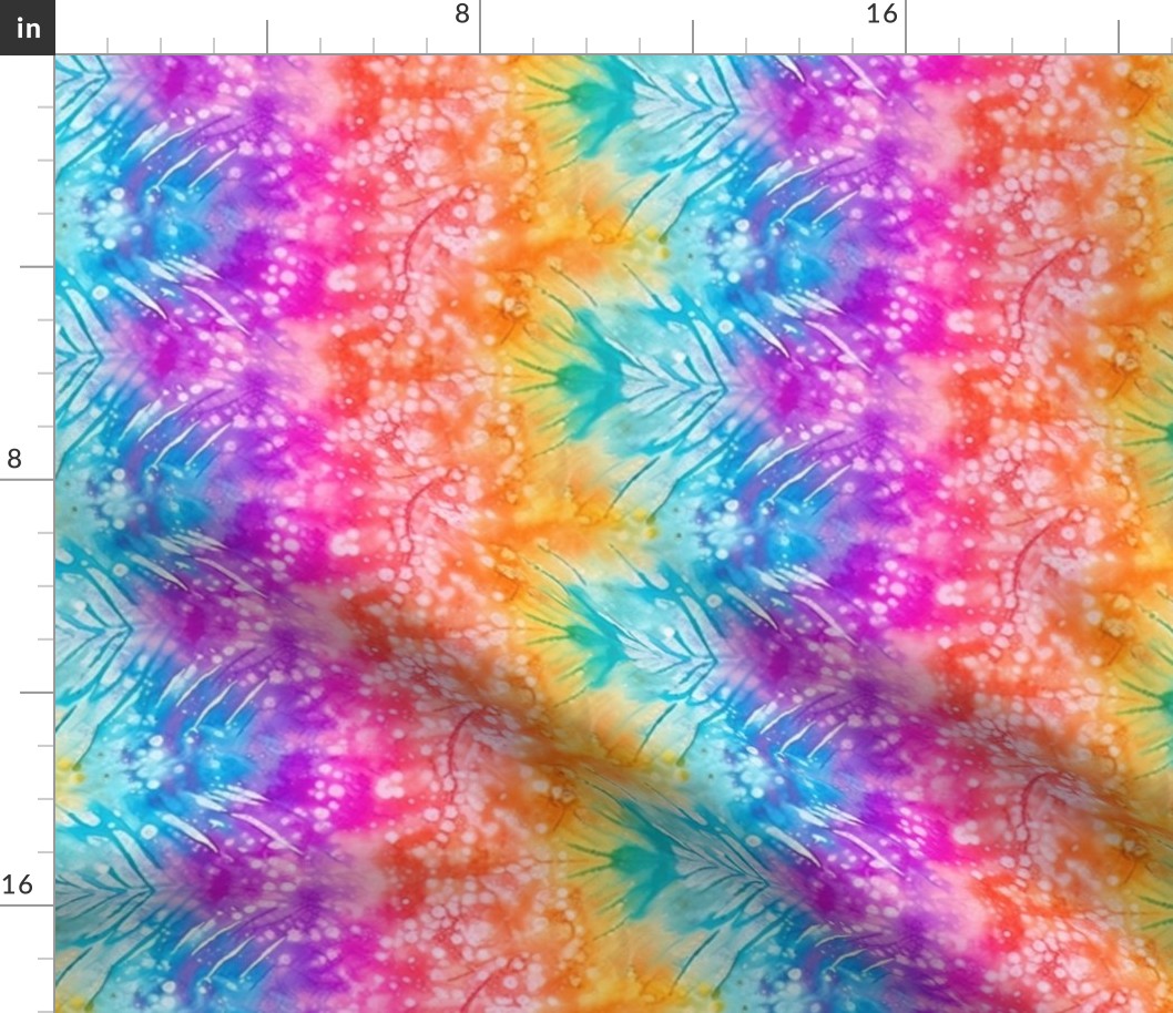 Rainbow Batik - Leaves - Vertical