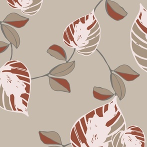 Tropical Print on Neutral Background // Large Scale