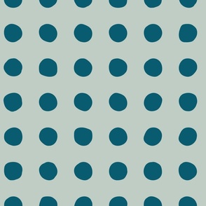 Hand-drawn Polka - mint/teal