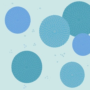 (M) Turquoise tones hand-drawn mending circles