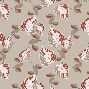 Tropical Print on Neutral Background // Medium Scale