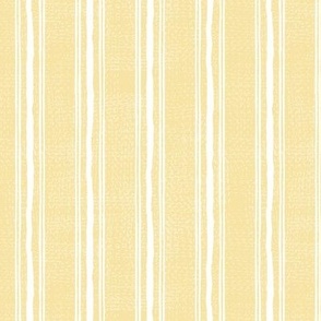 Rough Textural Stripe (Small) - White on Medium Yellow  (TBS102)