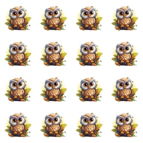 Baby Owl Cartoon Pattern