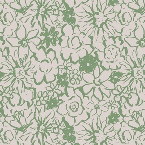 Mint Floral  Wallpaper