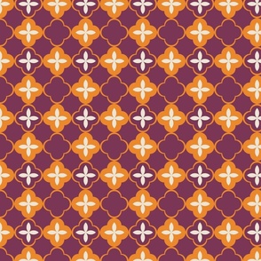 Purple and Orange Quatrefoil Traditional, Carnival